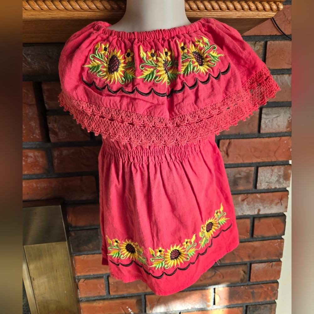 Sunflower Mexican Offshoulder Dress